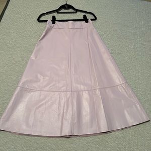 Midi, real leather skirt